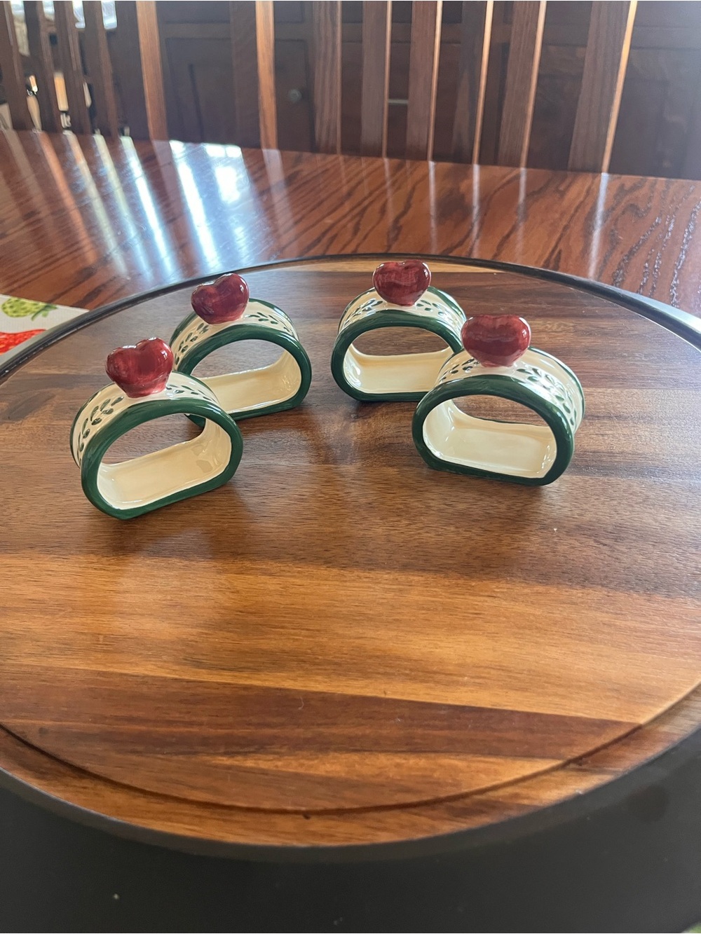 Vintage 1998 CBK “Heart Warmer” Ceramic Napkin Rings Set